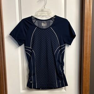 Athleta Navy Short Sleeve Tee Speedlight